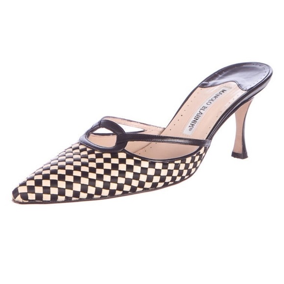 Manolo Blahnik Shoes - Manolo Blahnik Vintage Mules Checkered